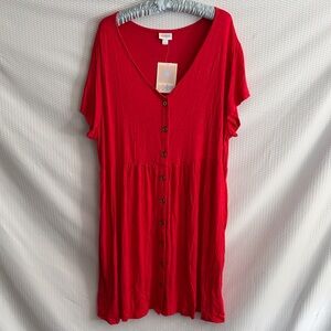 LuLaRoe Red Button-Down Dress